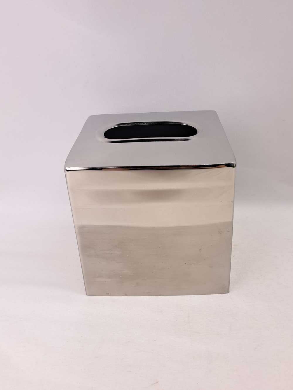 Modern Metal Tone Tissue Box Cover Square Bathroom Home Decor Finish